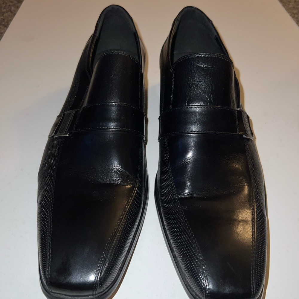Pre-Owned Kenneth Cole Black Leather Loafers Slip-On